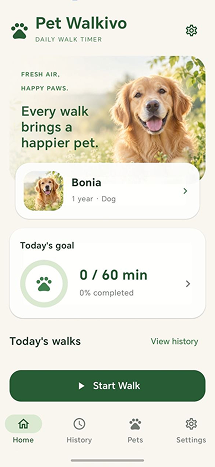 Pet Walkivo app screenshot